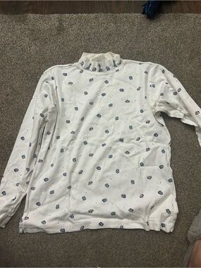 Northern Reflections Cream Cowlneck Sweater with Multicolor Micro Prints